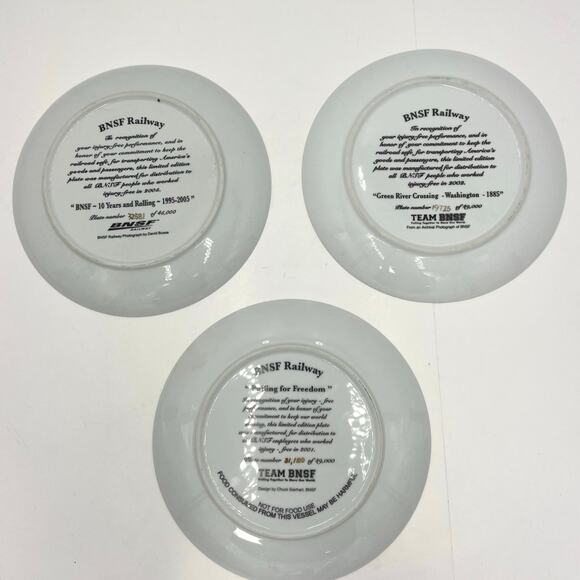 BNSF Railway Collector Train Safety Award Plate Set of 3 (2001, 2002, 2005) - Picture 5 of 10